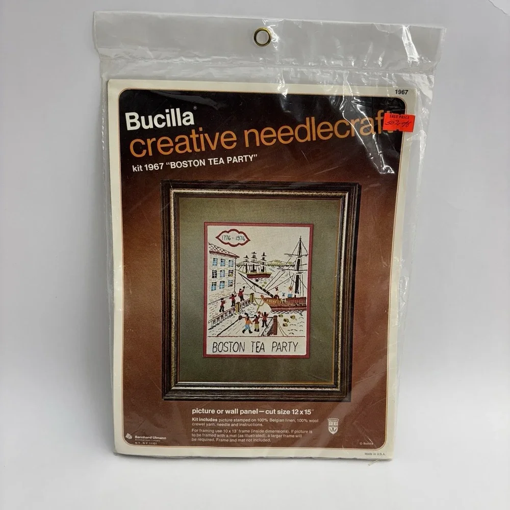 Bucilla Creative Needlecraft Kits (3) Boston Tea Party Declaration Of Indepence